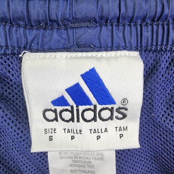 Mens Vintage Adidas Navy Blue Windbreaker Track Pants Adjustable Ankle Size S - Picture 6 of 11